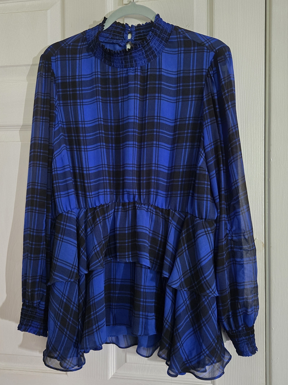 torrid Royal Blue Blouse with Black Trim